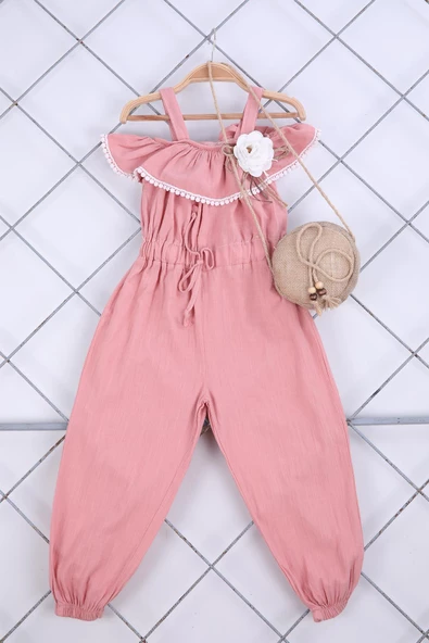 Babyhola Kız Çocuk Çantalı Batik Tulum 2582 - 5