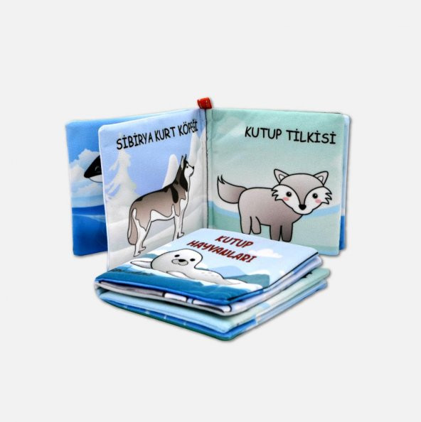 Kutup Hayvanları Kumaş Sessiz Kitap T056 - Bez Kitap - 3