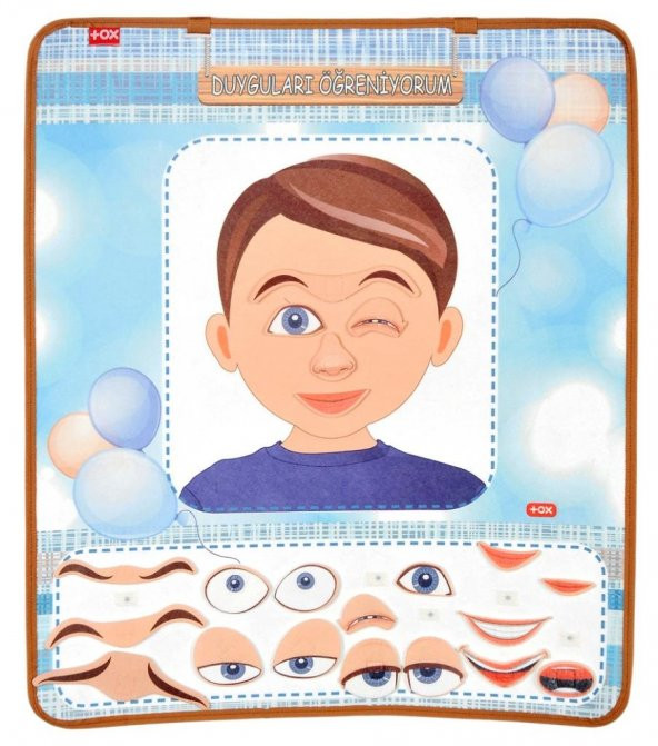 Duyguları Öğreniyorum Keçe Cırtlı Duvar Panosusu (Erkek) ürün görseli 1