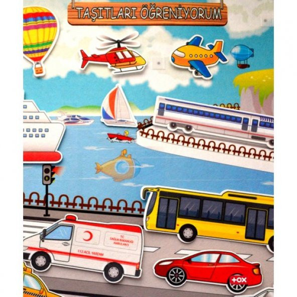 Taşıtları Öğreniyorum Keçe Cırtlı Duvar Panosu - Resim 2