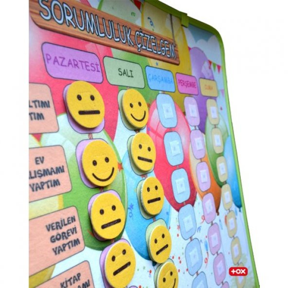 Sorumluluk Çizelgem Keçe Cırtlı Duvar Panosu - Resim 5