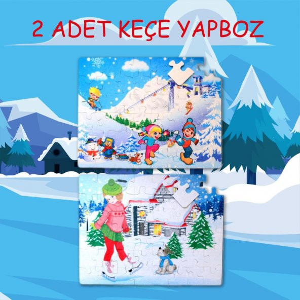 Kış 5+ Keçe Yapboz - 5 Yaş Puzzle T014 - 2