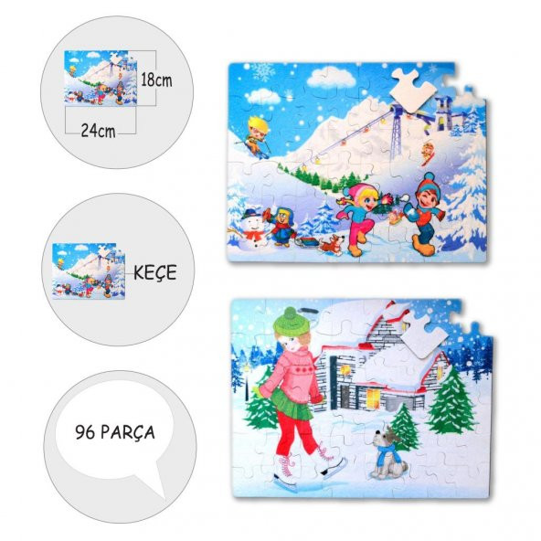 Kış 5+ Keçe Yapboz - 5 Yaş Puzzle T014 - 4