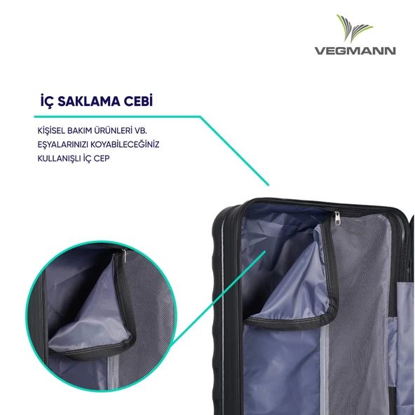 Vegmann Delphin Siyah Orta Boy Valiz - 6
