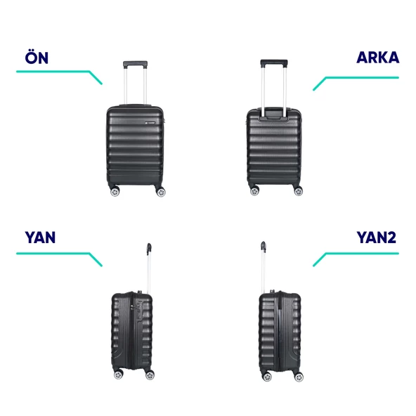 Vegmann Delphin Siyah Kabin Boy Valiz - Resim 8
