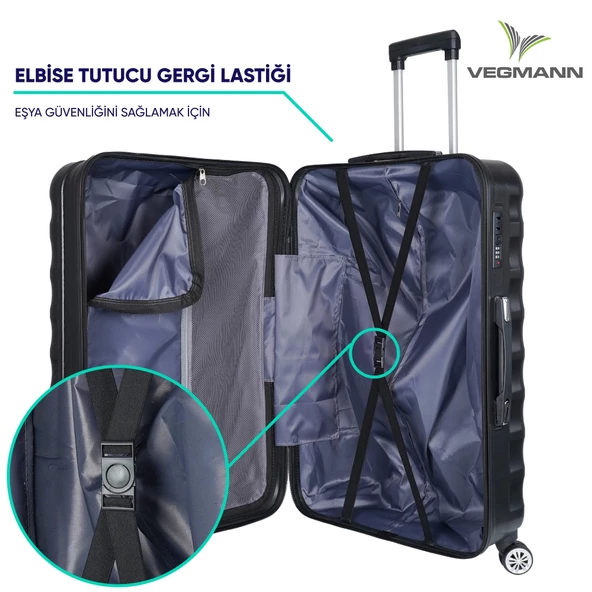 Vegmann Delphin Siyah Kabin Boy Valiz - Resim 4