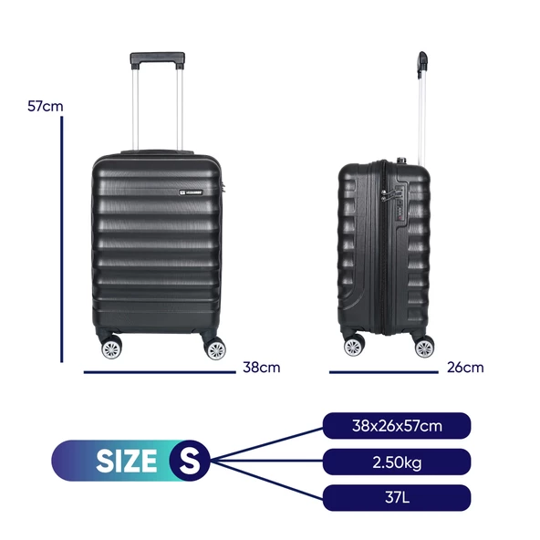 Vegmann Delphin Siyah Kabin Boy Valiz - Resim 2