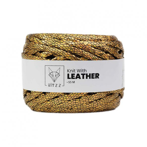 Ritzz Leather Snake Deri Görünümlü İp Gold