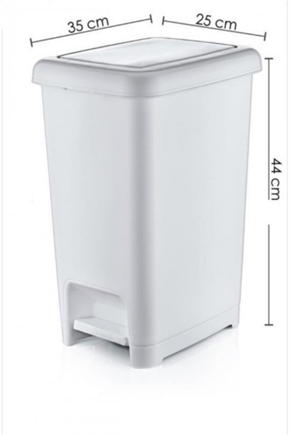 Beyaz Slim Pedallı Çöp Kovası 25 Lt