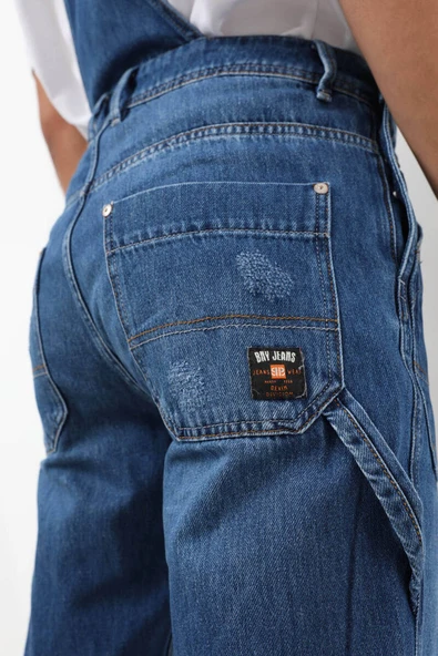 Erkek Jean Tulum Pantolon Koyu Mavi - Resim 6