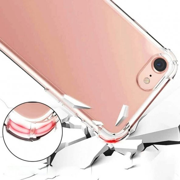 Samsung M10 Crystal Sert Pc Antishock Darbe Emici Kenar Şeffaf Silikon Kapak Antişok