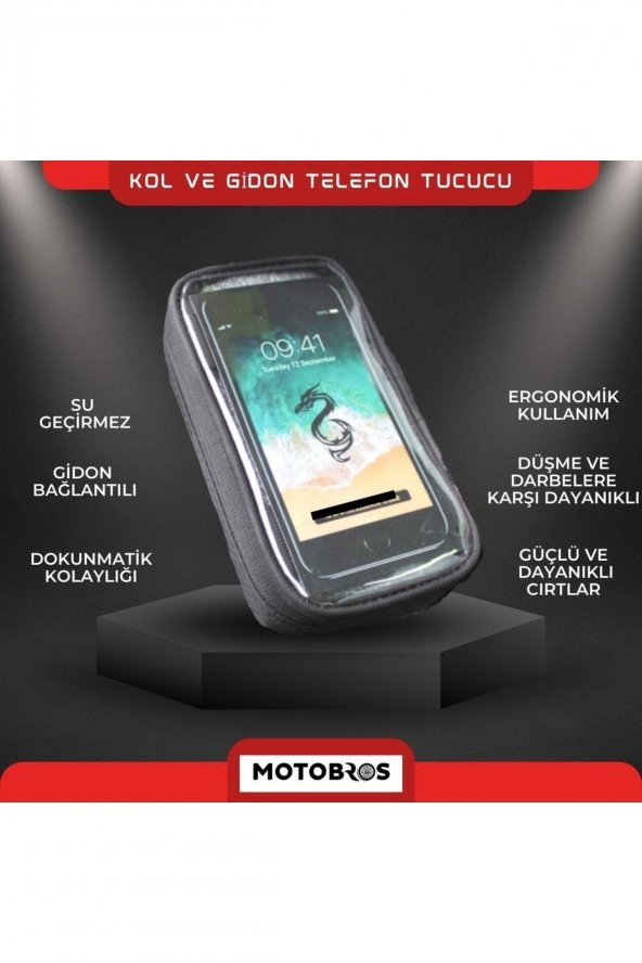 Motosiklet Kola Takılan Telefon Tutucu Kol Telefon Tutucu Su Geçirmez 6.7" (DAYANIKLI) - 2