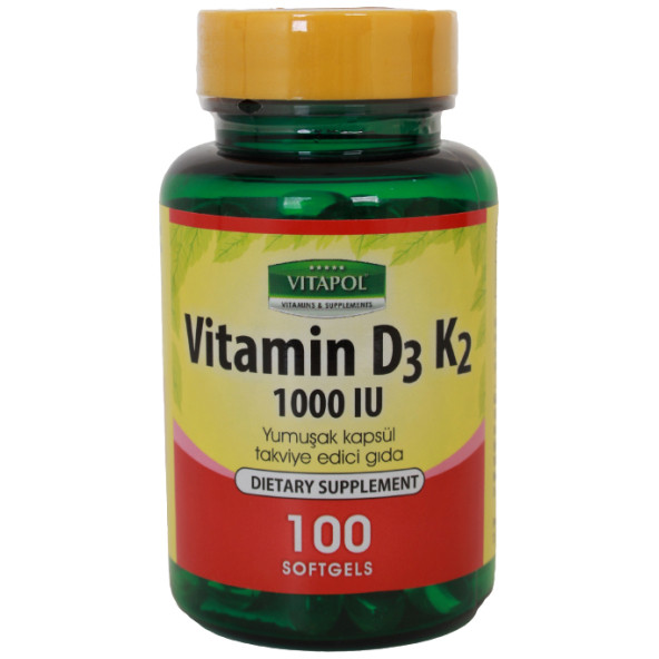 Vitapol Vitamin D3 Vitamin K2 100 Softgel D3 Vitamini K2 Vitamini