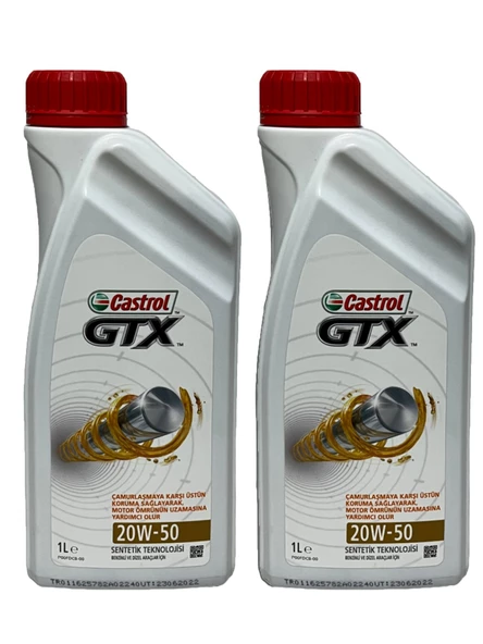 Castrol GTX 20W-50 Motor Yağı 1 Litre 2 Adet