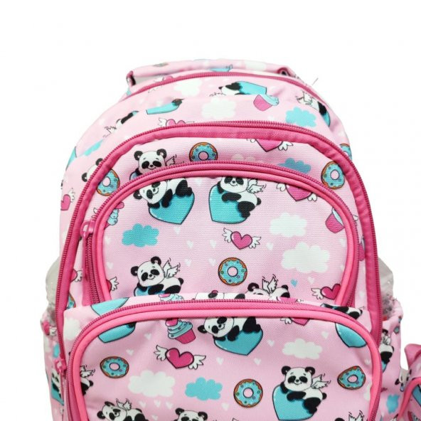 Sevimli Panda Baskılı Kız Çocuk Okul Sırt Çantası - 4