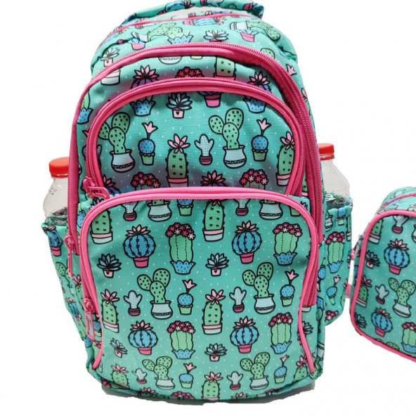 Kaktüs Baskılı Kız Çocuk Okul Sırt Çantası - 2