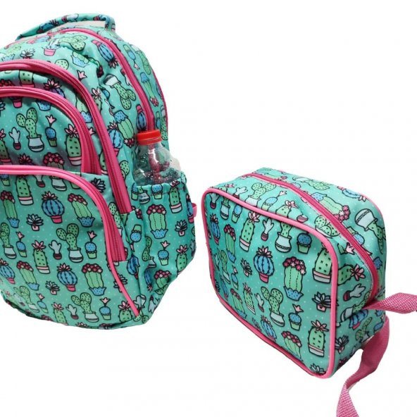 Kaktüs Baskılı Kız Çocuk Okul Sırt Çantası - 4