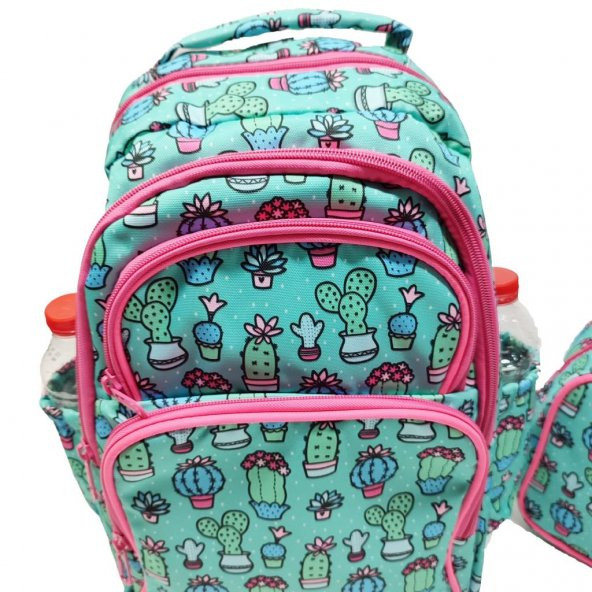Kaktüs Baskılı Kız Çocuk Okul Sırt Çantası - 5