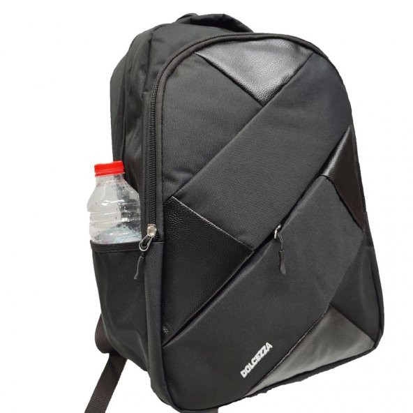 Önünde Çapraz Fermuar Detaylı Sırt Çantası Siyah Renk - 3