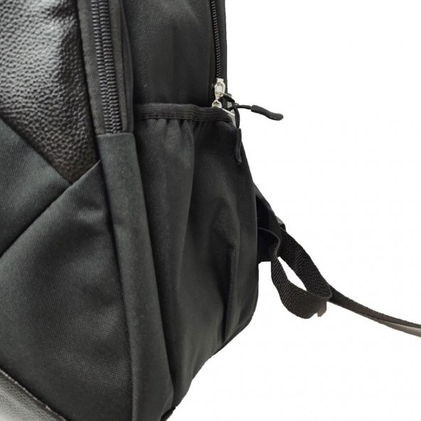 Önünde Çapraz Fermuar Detaylı Sırt Çantası Siyah Renk - 4