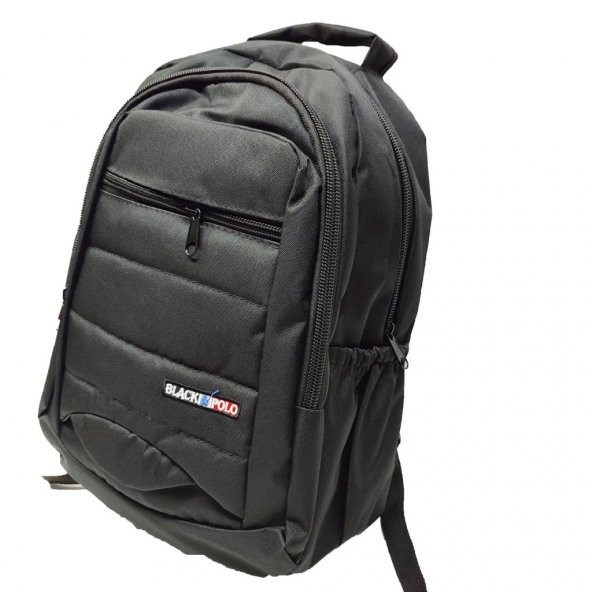 Yatay Fermuar ve Dikiş Detaylı Sırt Çantası Siyah Renk - 3