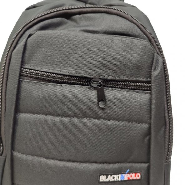 Yatay Fermuar ve Dikiş Detaylı Sırt Çantası Siyah Renk - 4