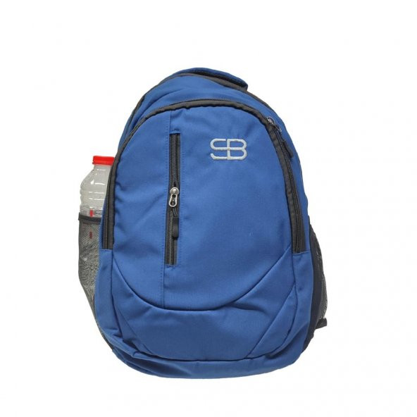 Dikey Fermuarlı Spor Model Sırt Çantası Mavi Renk