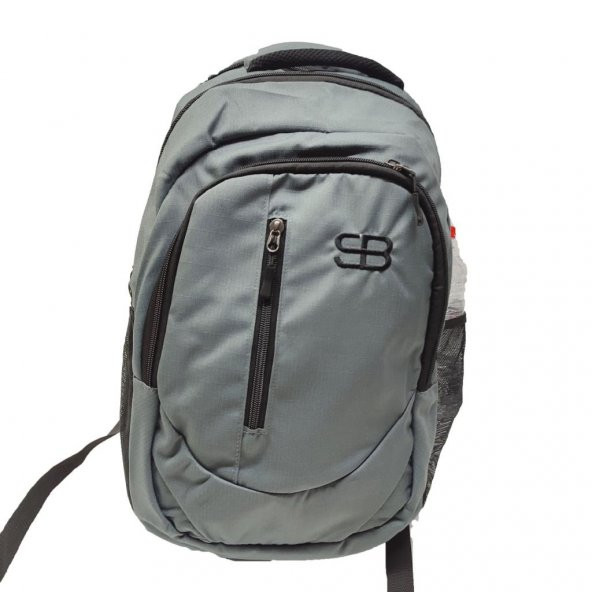 Dikey Fermuarlı Spor Model Sırt Çantası Gri Renk