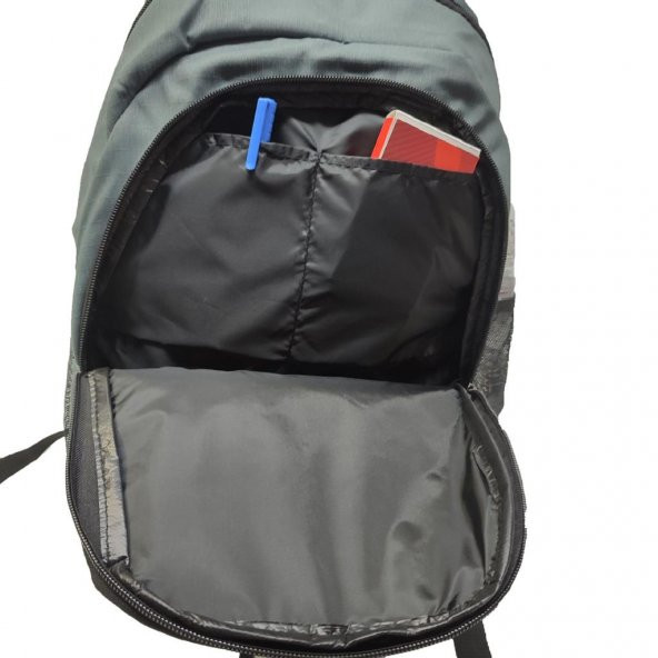 Dikey Fermuarlı Spor Model Sırt Çantası Gri Renk - 4