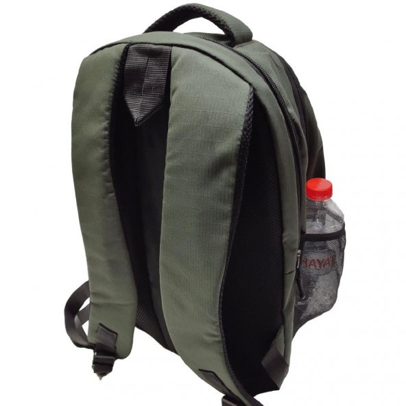 Dikey Fermuarlı Spor Model Sırt Çantası Haki Renk - 4