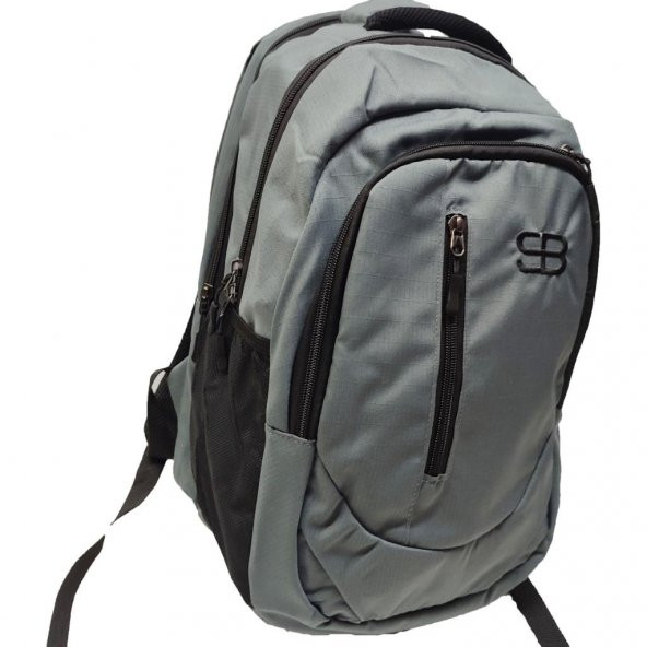 Dikey Fermuarlı Spor Model Sırt Çantası Gri Renk - 2