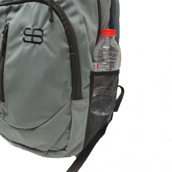 Dikey Fermuarlı Spor Model Sırt Çantası Gri Renk - 3