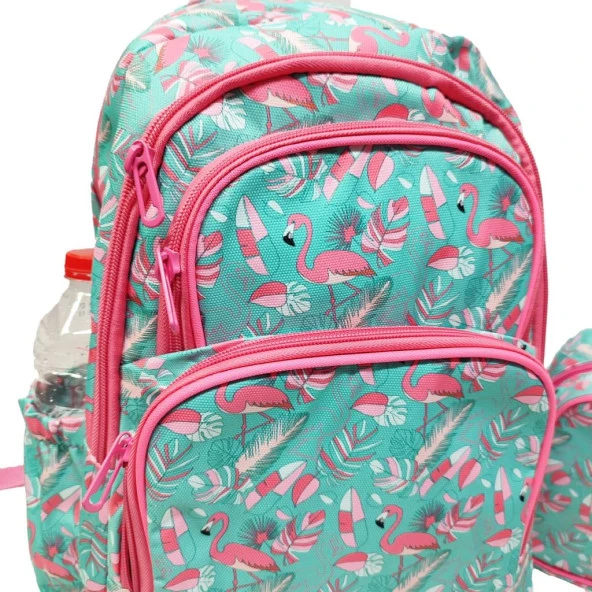 Flamingo Baskılı Kız Çocuk Okul Sırt Çantası - 7