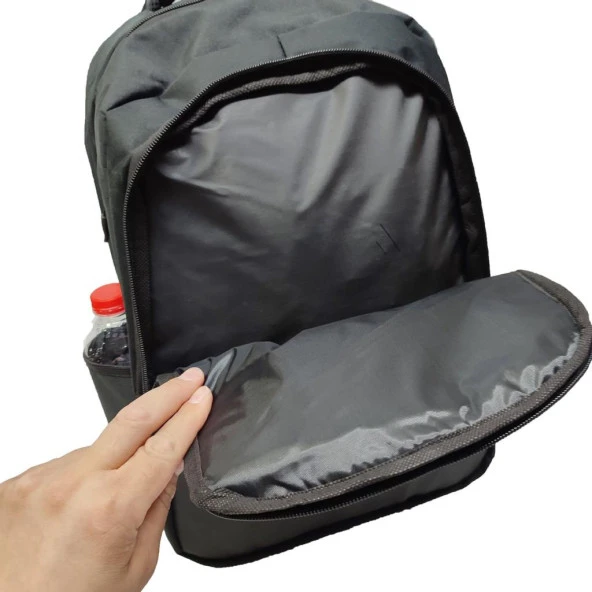 Çapraz Parça Detaylı Sırt Çantası Siyah Renk - 9