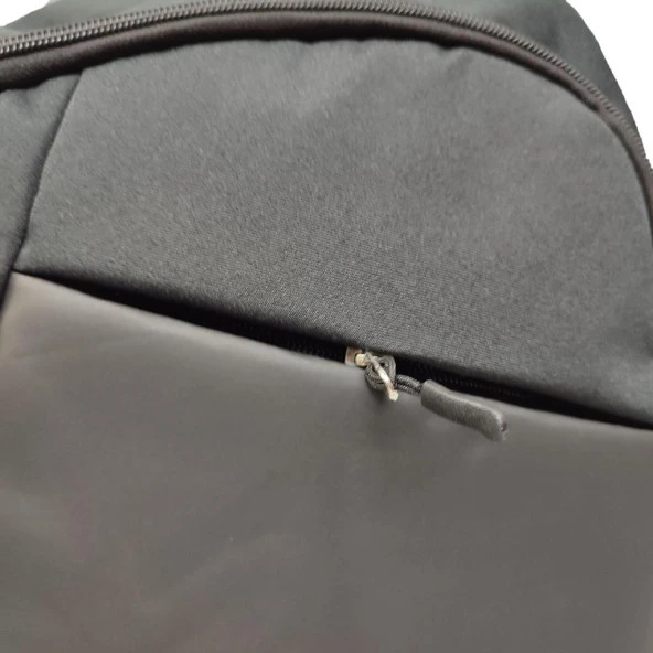 Çapraz Fermuar Detaylı Spor Model Sırt Çantası Siyah Renk - 6