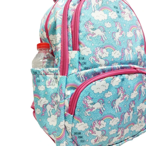 Tek Boynuzlu At Baskılı Kız Çocuk Okul Sırt Çantası - 8