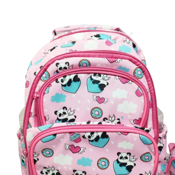 Sevimli Panda Baskılı Kız Çocuk Okul Sırt Çantası - 9
