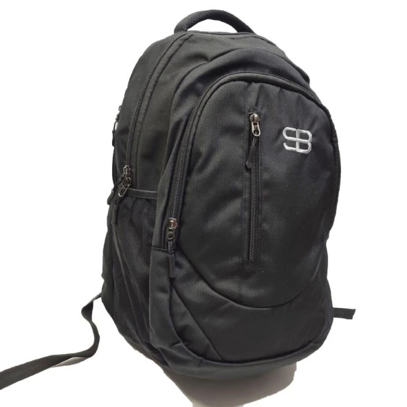 Dikey Fermuarlı Spor Model Sırt Çantası Siyah Renk - 7