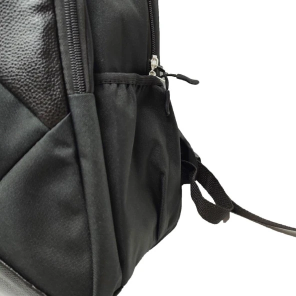 Önünde Çapraz Fermuar Detaylı Sırt Çantası Siyah Renk - 9