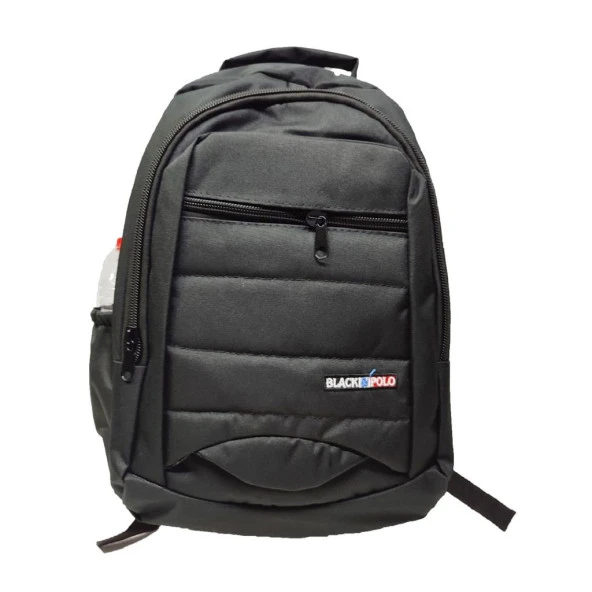 Yatay Fermuar ve Dikiş Detaylı Sırt Çantası Siyah Renk - 6