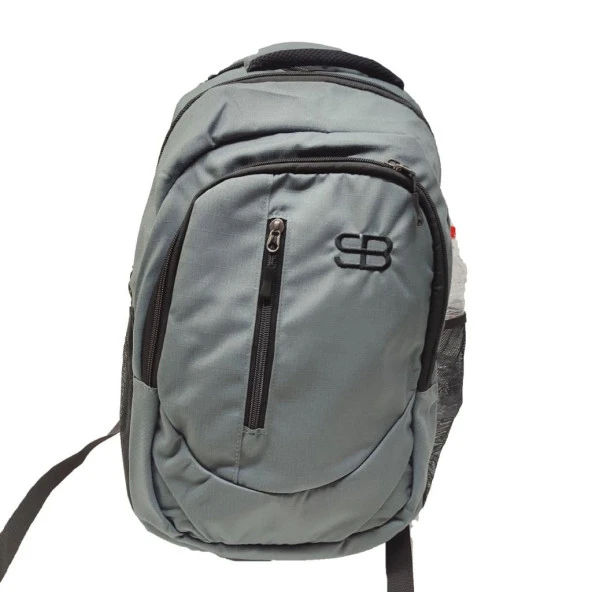 Dikey Fermuarlı Spor Model Sırt Çantası Gri Renk - 6