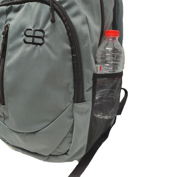 Dikey Fermuarlı Spor Model Sırt Çantası Gri Renk - 8