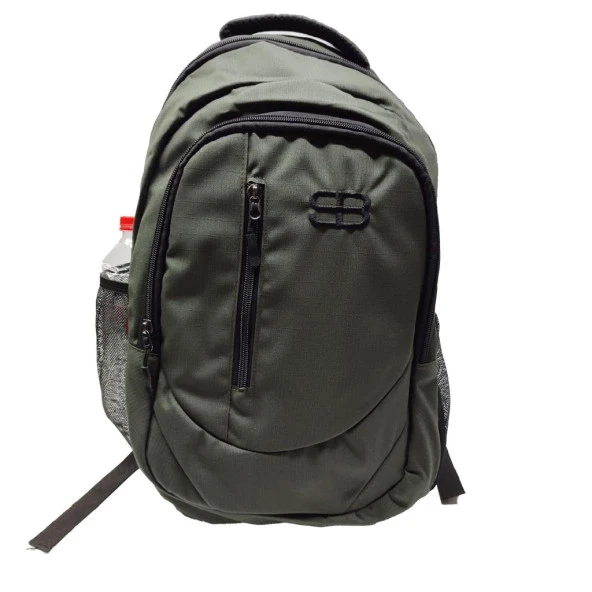 Dikey Fermuarlı Spor Model Sırt Çantası Haki Renk - 6