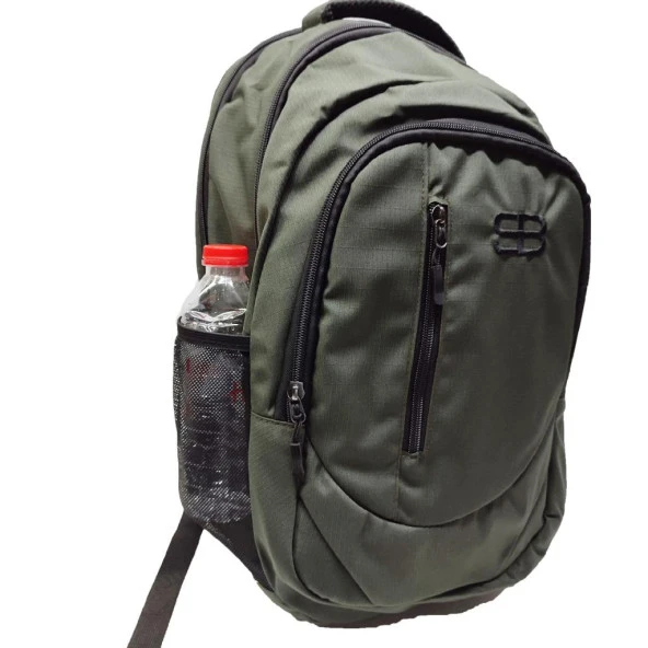Dikey Fermuarlı Spor Model Sırt Çantası Haki Renk - 11