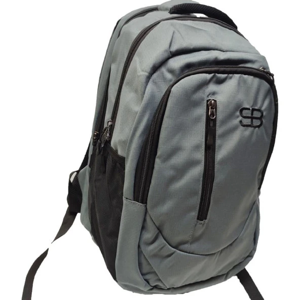 Dikey Fermuarlı Spor Model Sırt Çantası Gri Renk - 10