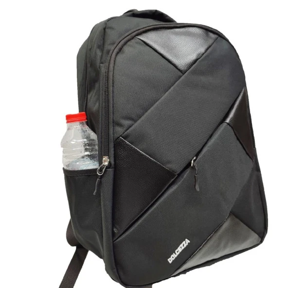 Önünde Çapraz Fermuar Detaylı Sırt Çantası Siyah Renk - 8