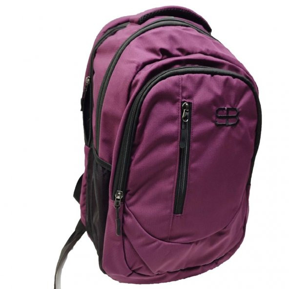 Dikey Fermuarlı Spor Model Sırt Çantası Bordo Renk - 2