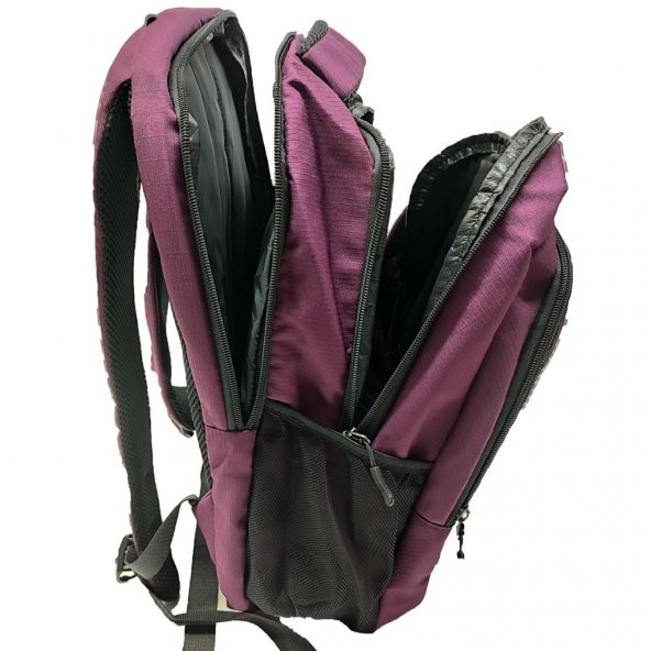 Dikey Fermuarlı Spor Model Sırt Çantası Bordo Renk - 5
