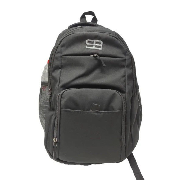 Yatay Fermuarlı Detaylı Spor Model Sırt Çantası Siyah Renk - 6