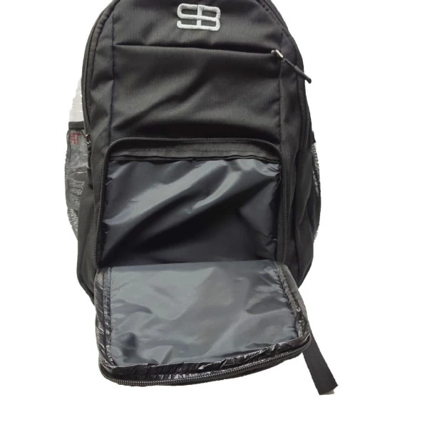 Yatay Fermuarlı Detaylı Spor Model Sırt Çantası Siyah Renk - 9